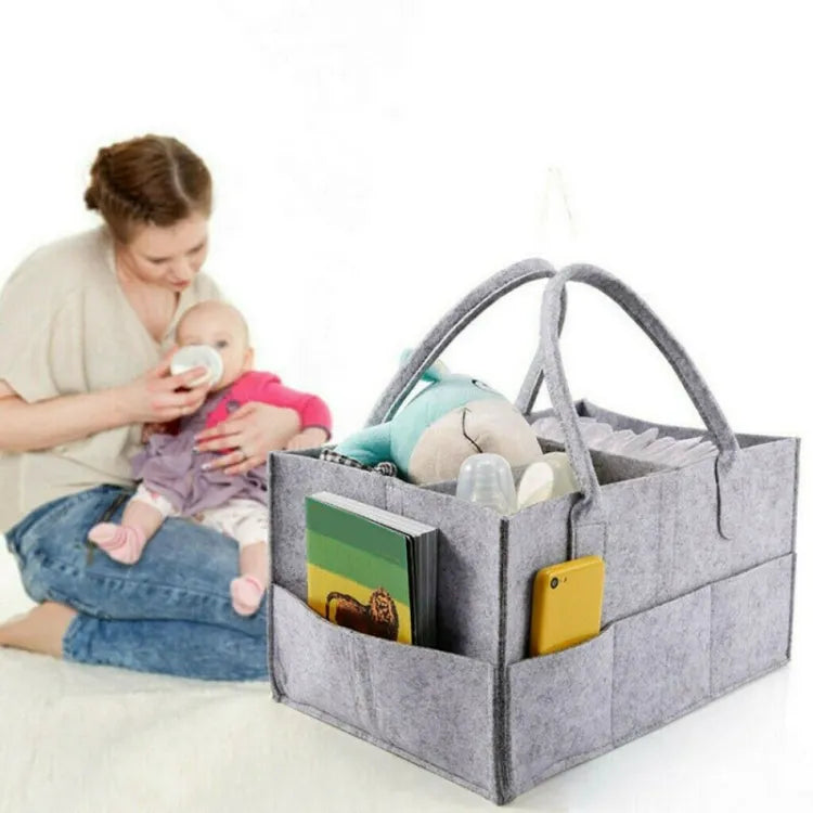 Baby Diaper Organizer Caddy — Waterproof  Storage Bag with Handles