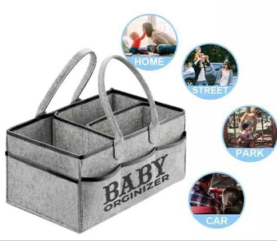 Baby Diaper Organizer Caddy — Waterproof  Storage Bag with Handles