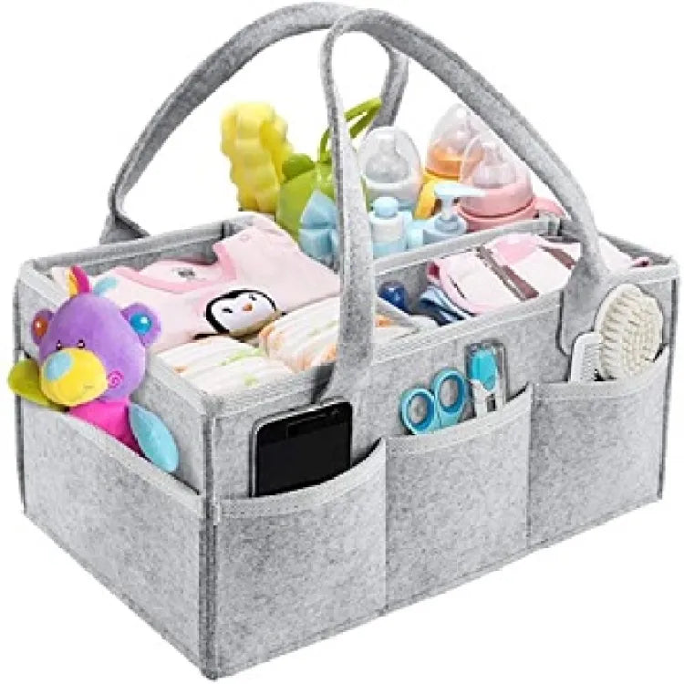 Baby Diaper Organizer Caddy — Waterproof  Storage Bag with Handles