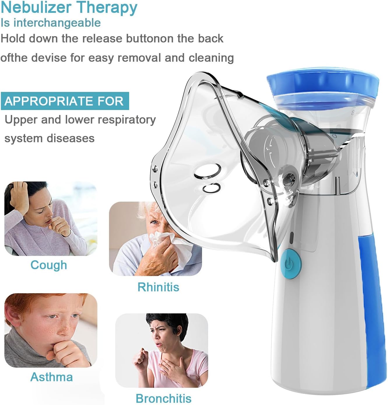 Mini Portable Silent Nebulizer — Handheld Mesh Inhaler & Atomizer for Asthma, COPD & Respiratory Relief | All Ages