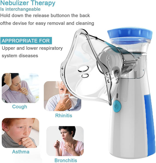 Mini Portable Silent Nebulizer — Handheld Mesh Inhaler & Atomizer for Asthma, COPD & Respiratory Relief | All Ages