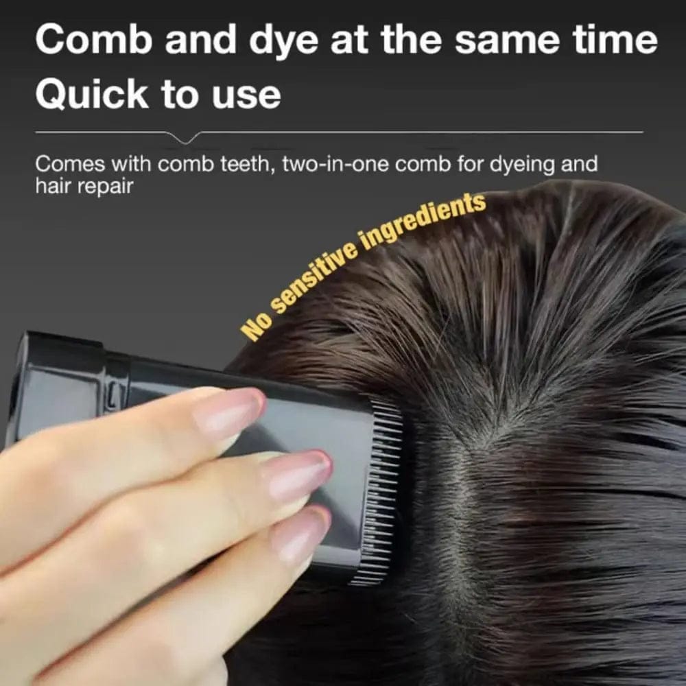 Black Hair Comb Dye — Waterproof & Sweat Proof | Long Lasting Easy Hair Color for Men & Women