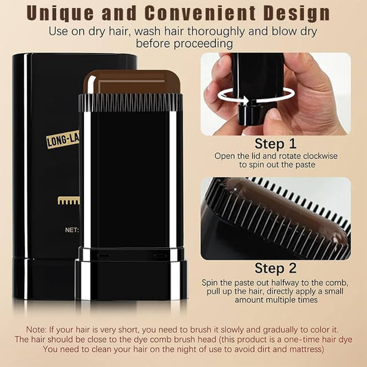 Black Hair Comb Dye — Waterproof & Sweat Proof | Long Lasting Easy Hair Color for Men & Women